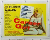g237 CAREER GIRL linen half-sheet movie poster '59 sexy June Wilkinson