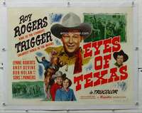 g242 EYES OF TEXAS linen style B half-sheet movie poster '48 Roy Rogers