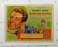 g248 KID FROM BROOKLYN linen half-sheet movie poster '46 Danny Kaye, Mayo