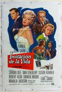 g368 IMITATION OF LIFE linen Spanish/U.S. one-sheet movie poster '59 Lana Turner