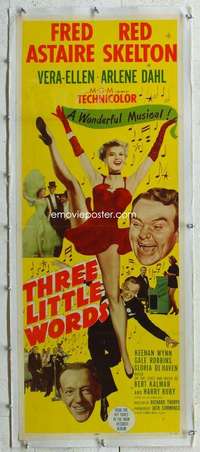 g232 THREE LITTLE WORDS linen insert movie poster '50 Astaire, Skelton