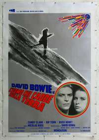 g006 MAN WHO FELL TO EARTH linen Italian one-panel movie poster '76 Bowie