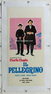 g097 IMMIGRANT linen Italian locandina movie poster R60s Chaplin
