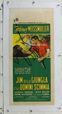 g099 JUNGLE JIM IN THE FORBIDDEN LAND linen Italian locandina movie poster '59