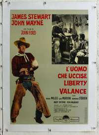 g120 MAN WHO SHOT LIBERTY VALANCE linen Italian photobusta movie poster '62