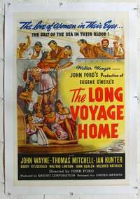 g393 LONG VOYAGE HOME linen one-sheet movie poster '40 John Wayne, John Ford