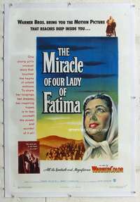 g411 MIRACLE OF OUR LADY OF FATIMA linen one-sheet movie poster '52 true!