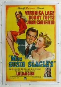 g413 MISS SUSIE SLAGLE'S linen one-sheet movie poster '46 sexy Veronica Lake