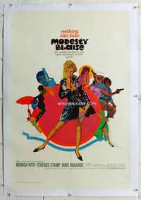 g417 MODESTY BLAISE linen one-sheet movie poster '66 Monica Vitti, Peak art!