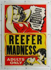 g460 REEFER MADNESS linen one-sheet movie poster R40s teens & marijuana!