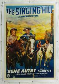 g483 SINGING HILL linen one-sheet movie poster '41 Gene Autry, Virginia Dale