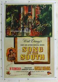 g488 SONG OF THE SOUTH linen one-sheet movie poster '46 Disney, Uncle Remus
