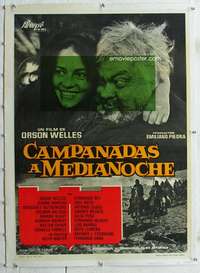 g032 CHIMES AT MIDNIGHT linen Spanish movie poster '65 Orson Welles