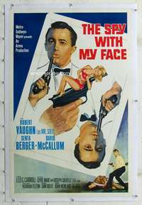 g491 SPY WITH MY FACE linen one-sheet movie poster '66 Vaughn, UNCLE!