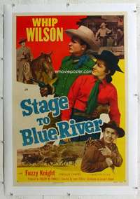 g492 STAGE TO BLUE RIVER linen one-sheet movie poster '51 Wilson, Coates