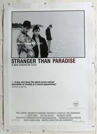 g497 STRANGER THAN PARADISE linen one-sheet movie poster '84 Jim Jarmusch