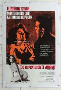 g498 SUDDENLY LAST SUMMER linen Spanish/U.S. one-sheet movie poster '60 Liz Taylor