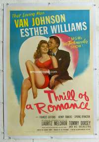 g515 THRILL OF A ROMANCE linen one-sheet movie poster '45 Esther Williams