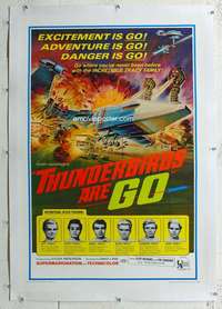 g517 THUNDERBIRDS ARE GO linen one-sheet movie poster '66 English puppets!
