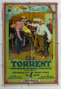 g521 TORRENT linen one-sheet movie poster '15 Walcamp, great stone litho!