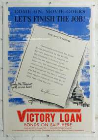 g531 VICTORY LOAN linen one-sheet movie poster '45 Harry Truman, WWII