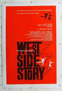 g538 WEST SIDE STORY linen one-sheet movie poster '61 great art!