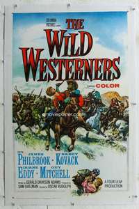 g547 WILD WESTERNERS linen one-sheet movie poster '62 James Philbrook, Kovack