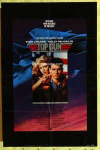 h081 TOP GUN one-sheet movie poster '86 Tom Cruise, Navy fighter jets!