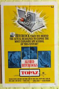 h080 TOPAZ one-sheet movie poster '69 Alfred Hitchcock, John Forsythe