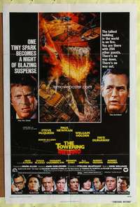 h077 TOWERING INFERNO one-sheet movie poster '74 Steve McQueen, Paul Newman