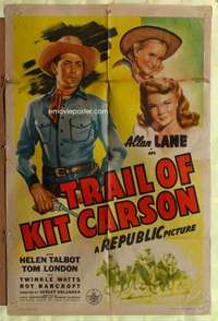 h074 TRAIL OF KIT CARSON one-sheet movie poster '45 Allan Rocky Lane