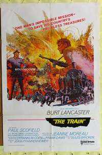 h073 TRAIN int'l one-sheet movie poster R72 Burt Lancaster, Frankenheimer