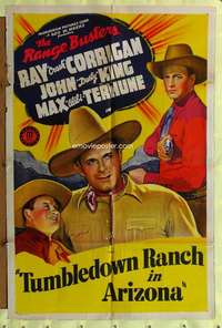 h069 TUMBLEDOWN RANCH IN ARIZONA one-sheet movie poster '41 Range Busters!