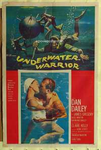 h065 UNDERWATER WARRIOR one-sheet movie poster '58 Dan Dailey, Claire Kelly