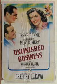 h064 UNFINISHED BUSINESS style C one-sheet movie poster '41 Irene Dunne