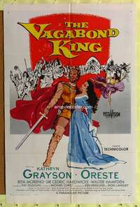 h061 VAGABOND KING one-sheet movie poster '56 Kathryn Grayson, Oreste