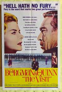 h055 VISIT one-sheet movie poster '64 Ingrid Bergman, Anthony Quinn