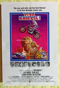 h054 VIVA KNIEVEL one-sheet movie poster '77 best motorcycle daredevil!