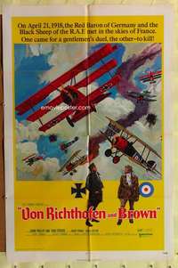 h052 VON RICHTHOFEN & BROWN one-sheet movie poster '71 WWI airplanes!