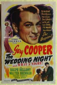 h041 WEDDING NIGHT one-sheet movie poster R44 Gary Cooper, Sten