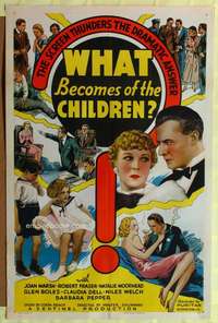 h039 WHAT BECOMES OF THE CHILDREN one-sheet movie poster '36 Joan Marsh
