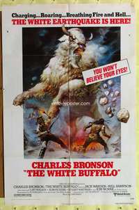 h036 WHITE BUFFALO one-sheet movie poster '77 Charles Bronson, Boris art!