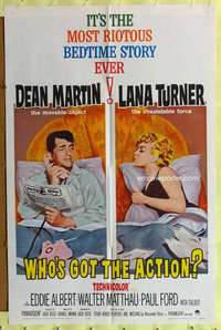 h033 WHO'S GOT THE ACTION one-sheet movie poster '62 Martin, Lana Turner