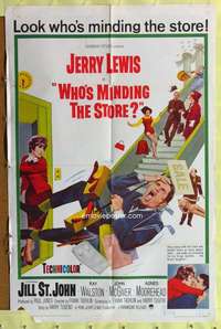 h032 WHO'S MINDING THE STORE one-sheet movie poster '63 Jerry Lewis
