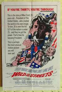 h030 WILD IN THE STREETS one-sheet movie poster '68 Christopher Jones