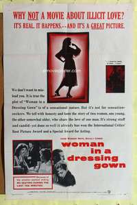 h018 WOMAN IN A DRESSING GOWN one-sheet movie poster '57 illicit love!