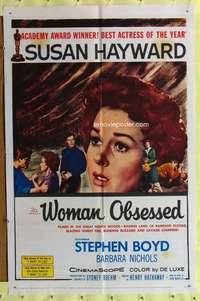 h017 WOMAN OBSESSED one-sheet movie poster '59 Susan Hayward, Stephen Boyd