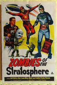 h002 ZOMBIES OF THE STRATOSPHERE one-sheet movie poster '52 Leonard Nimoy