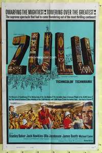 h001 ZULU int'l one-sheet movie poster '64 Stanley Baker, Michael Caine