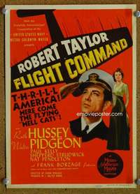 j003 FLIGHT COMMAND mini movie window card '40 Robert Taylor, Hussey